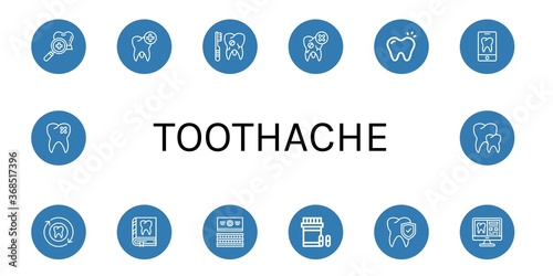 toothache simple icons set