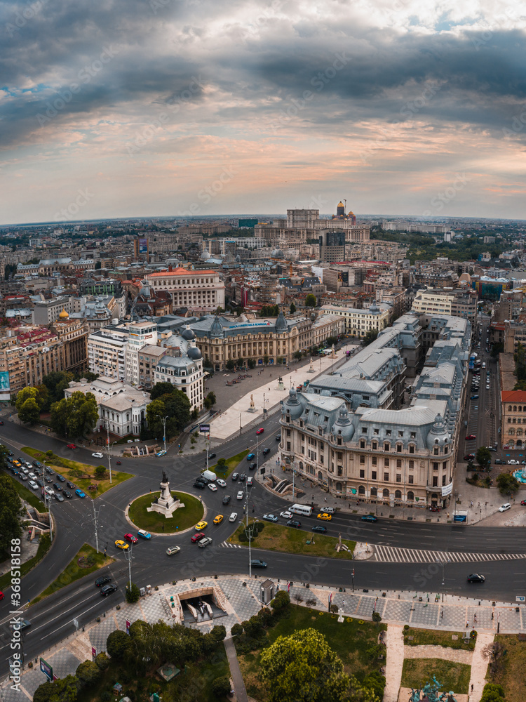 Aerial view of Bucharest