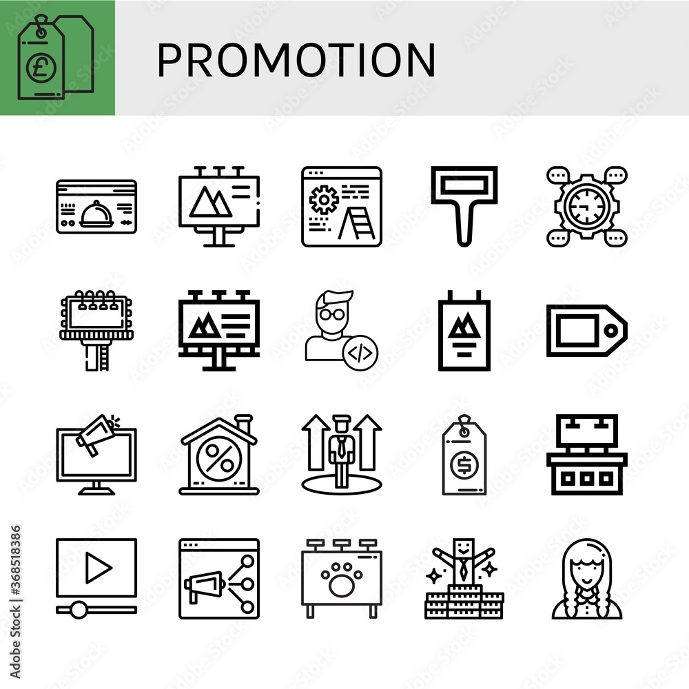 promotion simple icons set promotion simple icons set