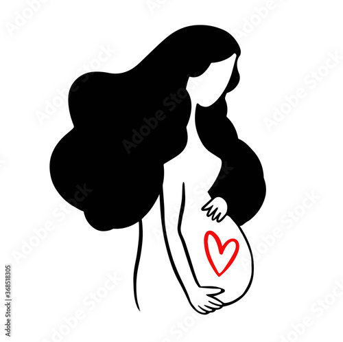 Pregnancy. Christian mother. Future mom. Baby in the stomach. Vector illustration on a white background, for cards, posters, stickers and professional design, decor, t shirt logo.