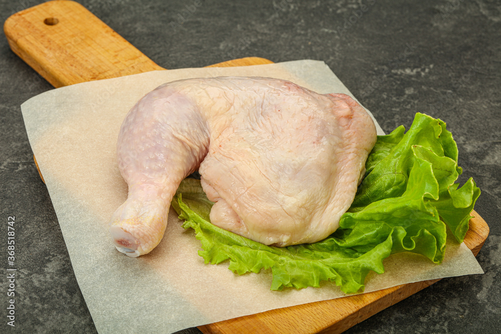 Raw chicken leg for cooking