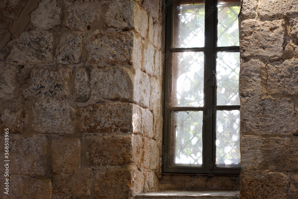 Old window in a stone house