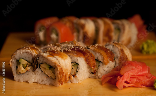 sushi in japanese restaraunt