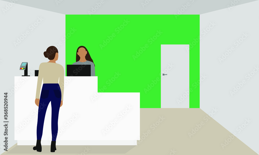Client and employee at the point of issue of orders Client and employee at the point of issue of orders