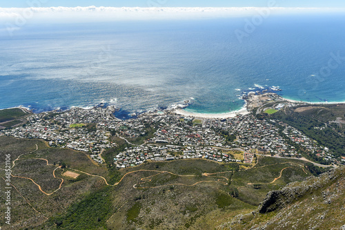 Aerial view of the Camps Bay and surroundings, Cape Town, South Africa
