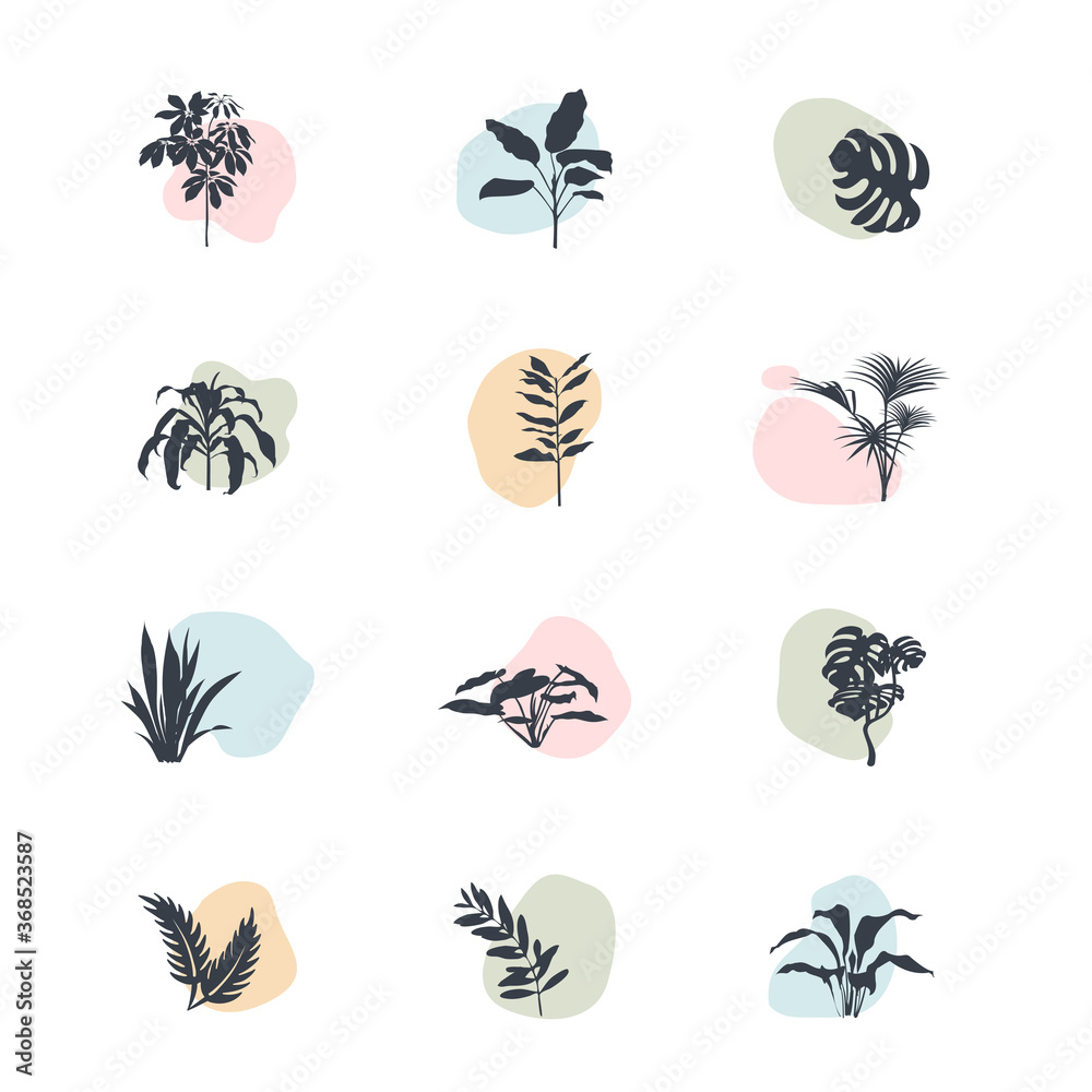 Instagram cover highlight icon.Flower logo element.Hand drawn plants.Vector  logo element.Botanical line art. Stock-Vektorgrafik | Adobe Stock