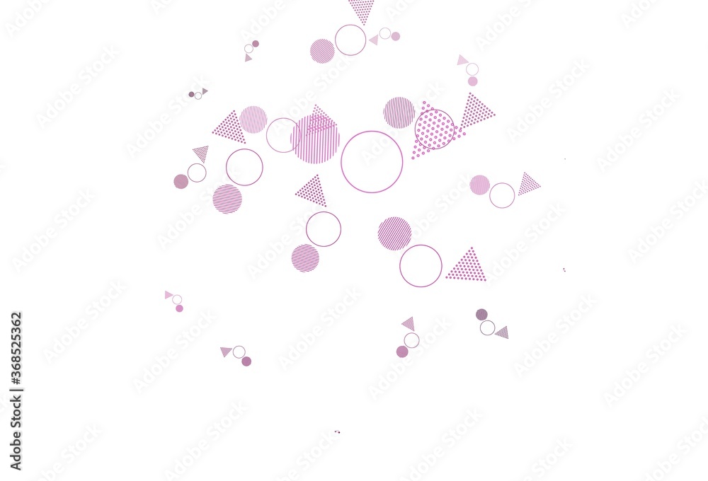 Light Pink vector pattern with polygonal style with circles.