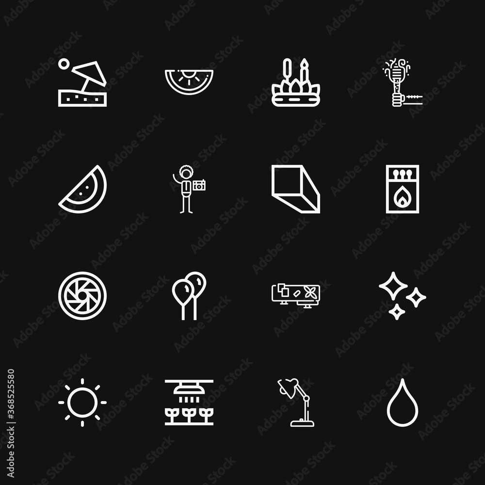 Editable 16 light icons for web and mobile