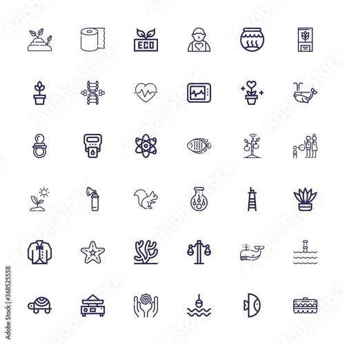 Editable 36 life icons for web and mobile