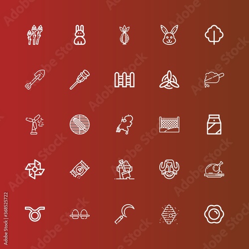 Editable 25 farm icons for web and mobile