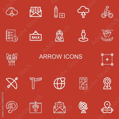 Editable 22 arrow icons for web and mobile