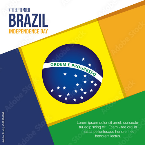 7 september, banner of celebration brazil independence day vector illustration design