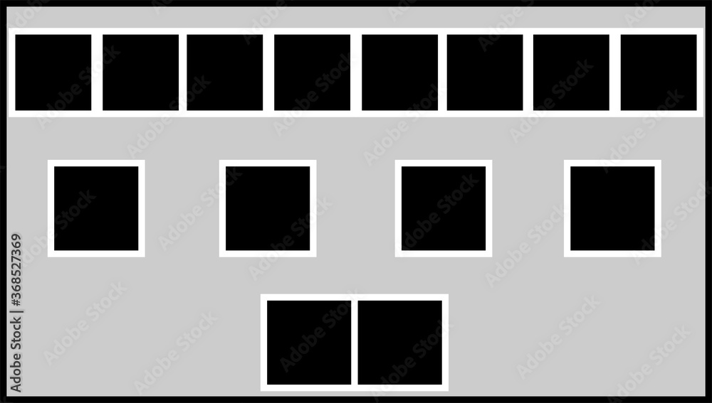 Photo frames mock-up. Photorealistic blank retro photo frames over transparent background. Template for design. Vector illustration Photo frames mock-up. Photorealistic blank retro photo frames over transparent background. Template for design. Vector illustration