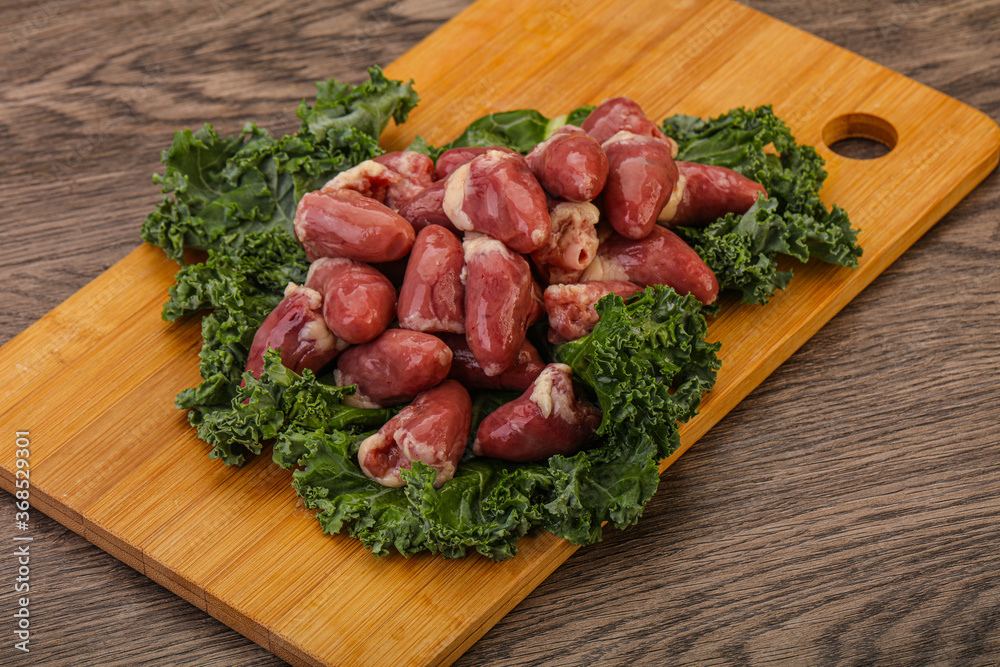 Raw chicken hearts for cooking Raw chicken hearts for cooking