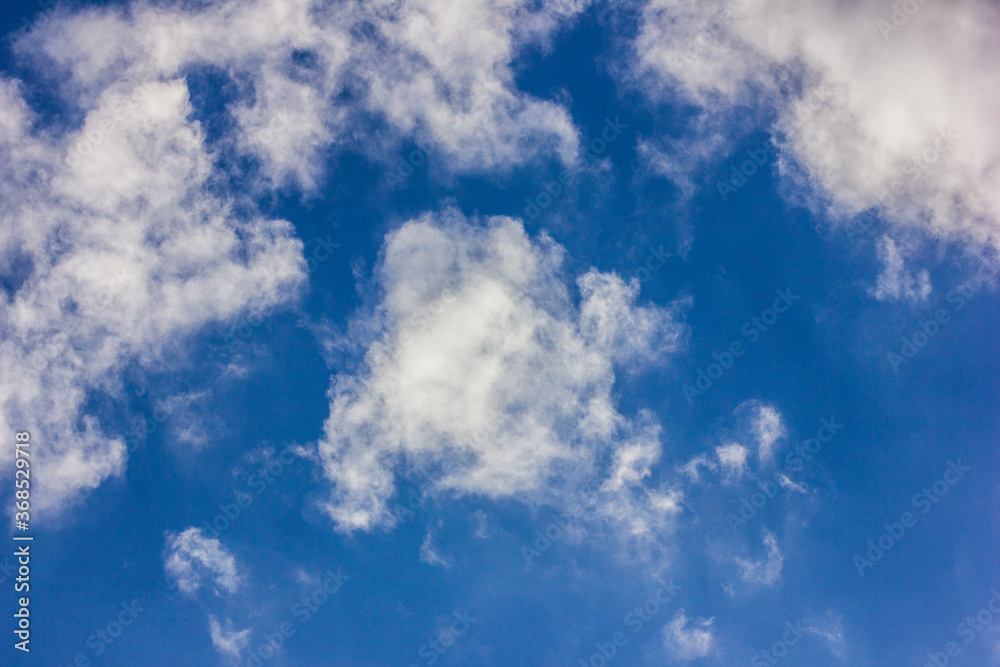 Obraz premium Colorful blue sky view in bright tones. Sky cloudy view