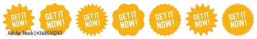 Get It Now! Tag Orange | Icon | Sticker | Deal Label | Variations