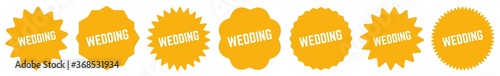 Wedding Tag Orange | Marriage Icon | Marry Sticker | Label | Variations
