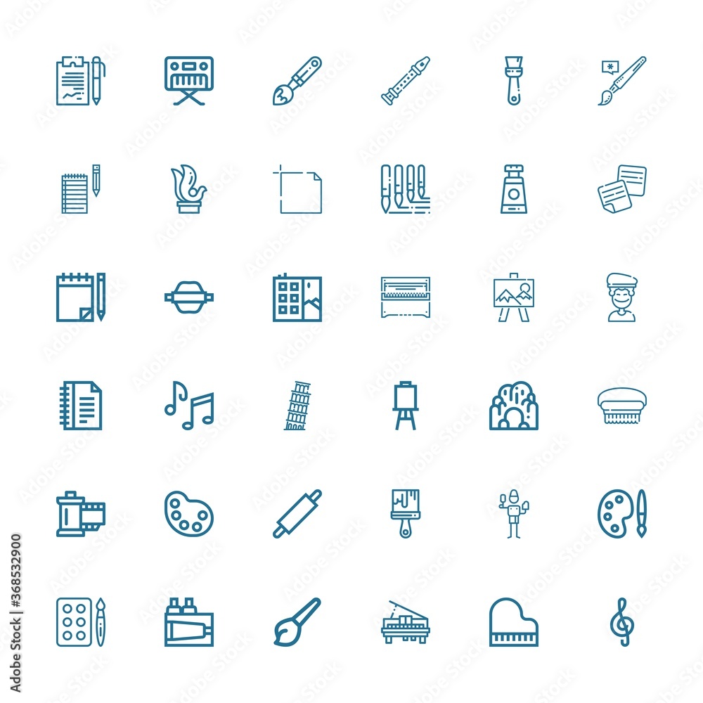 Editable 36 artistic icons for web and mobile Editable 36 artistic icons for web and mobile