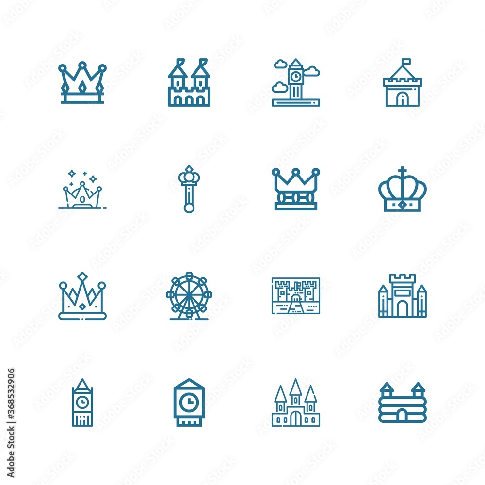 Editable 16 kingdom icons for web and mobile
