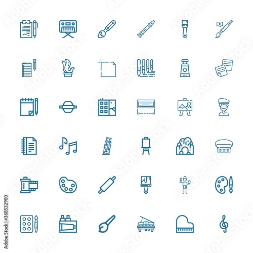 Editable 36 artistic icons for web and mobile