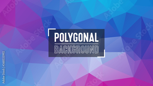 Polygonal geometric background. Low poly triangles mosaic. Abstract crystals backdrop. Vector template triangle pattern for web, presentations and prints.
