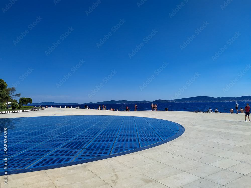 Hail to sun instalation in center of Zadar, Croatia