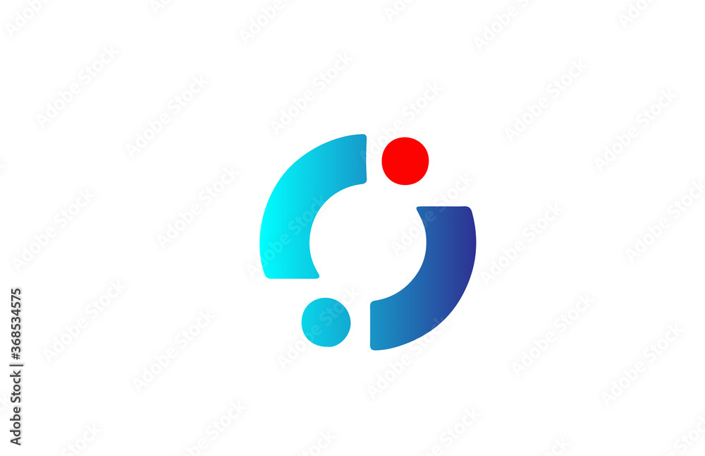 O blue red alphabet letter logo icon. Gradient design for company and business identity O blue red alphabet letter logo icon. Gradient design for company and business identity