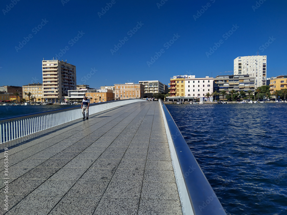 Pedestrian bridge in center of Zadar, Croatia