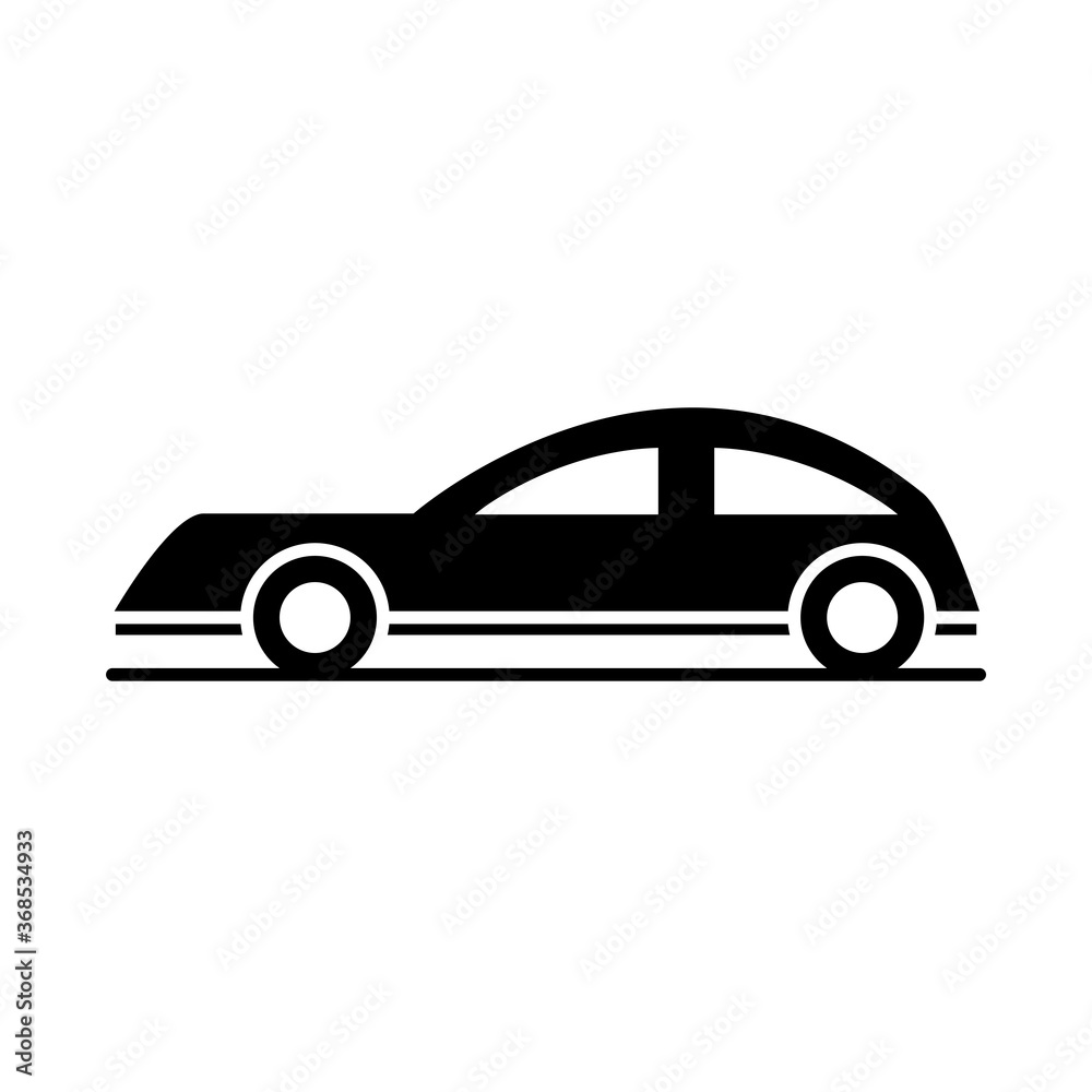 car coupe model transport vehicle silhouette style icon design
