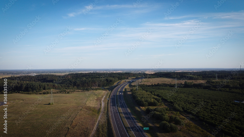 express road, highway near Gorzow Poland. Traffic