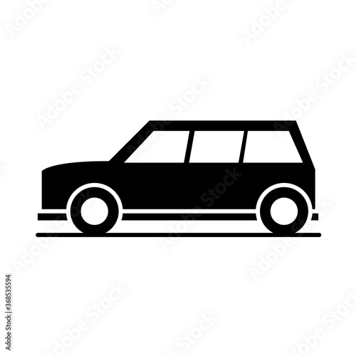 car compact crossover model transport vehicle silhouette style icon design
