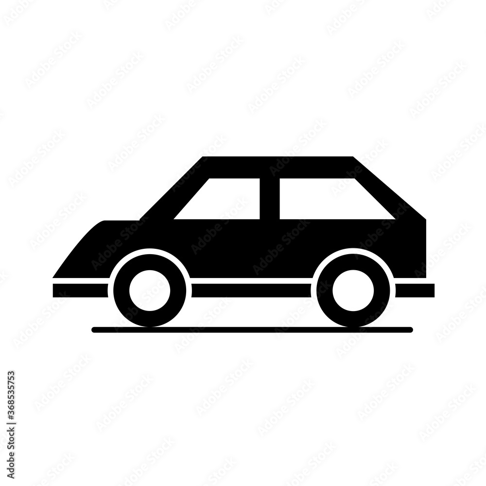 car model transport vehicle vintage silhouette style icon design