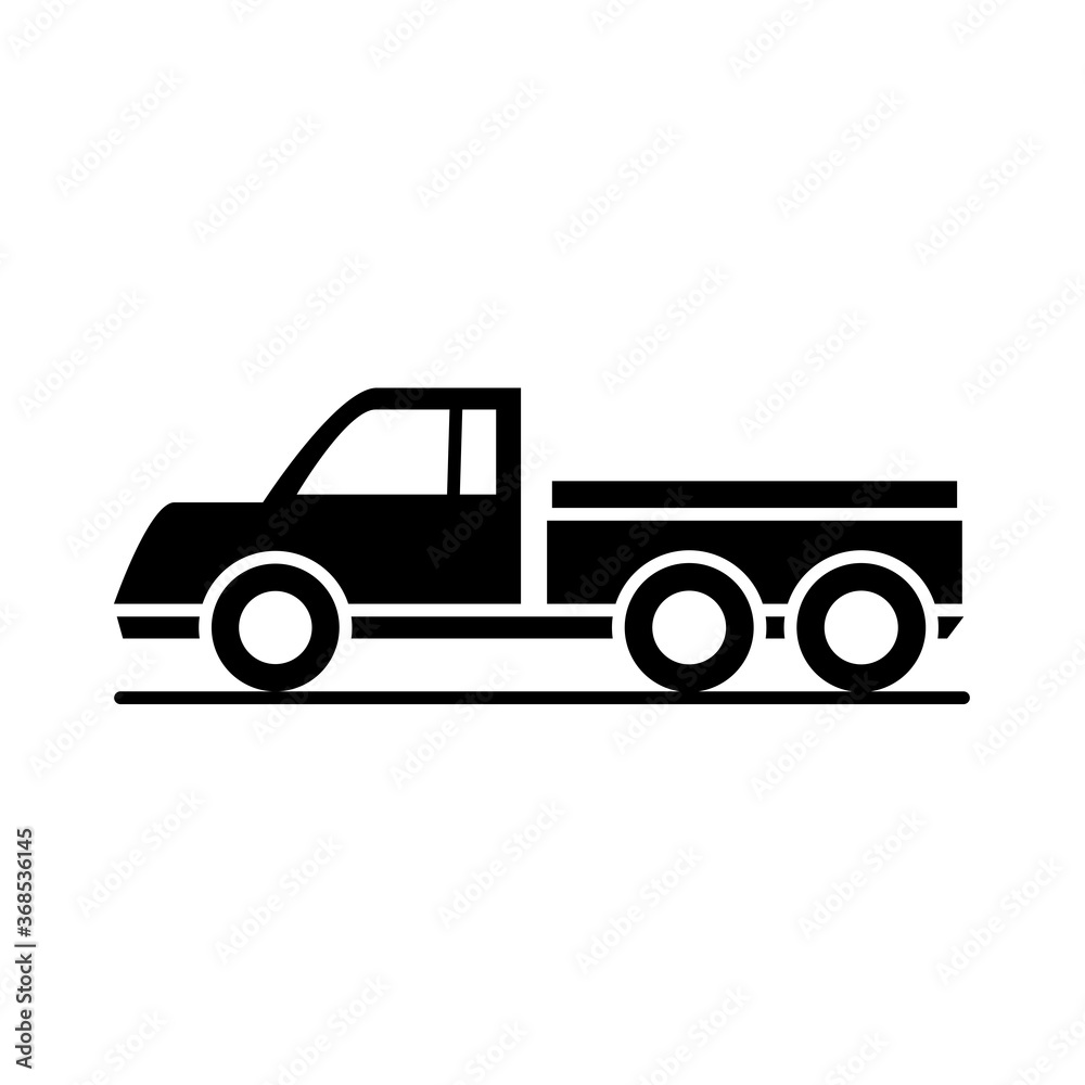 car delivery pick up model transport vehicle silhouette style icon design
