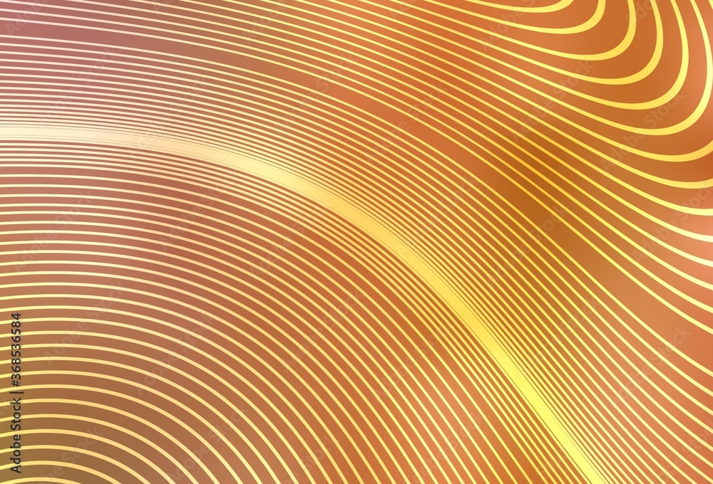 Naklejka premium Light Orange vector texture with wry lines.