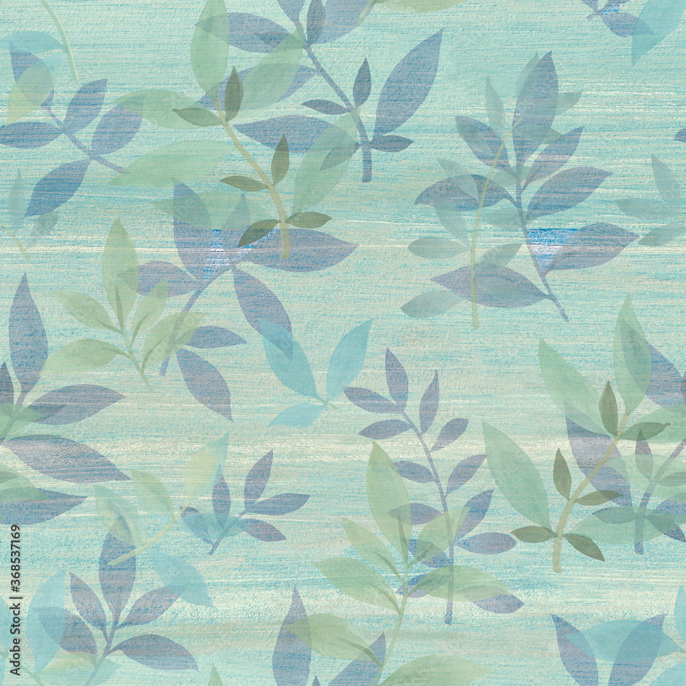 Botanical watercolor pattern on an abstract green background. Botanical watercolor pattern on an abstract green background.