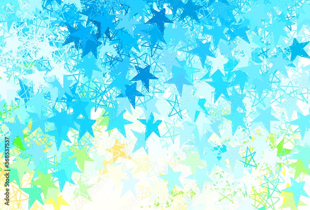 Light Blue, Yellow vector layout with bright stars. Light Blue, Yellow vector layout with bright stars.