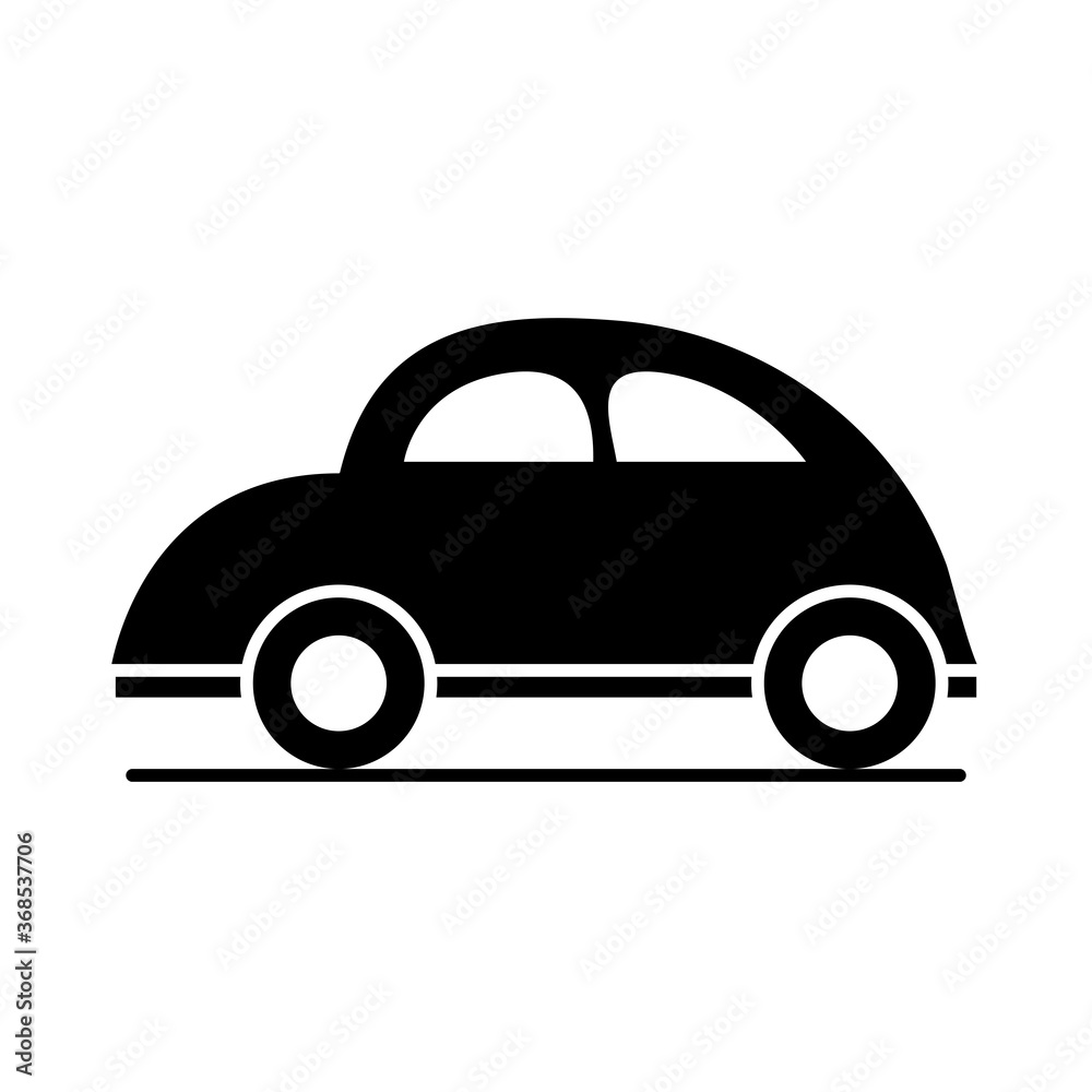 car bettle classic model transport vehicle silhouette style icon design