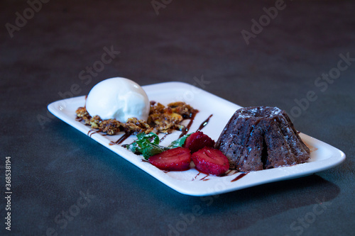 Delicious food on a grey table