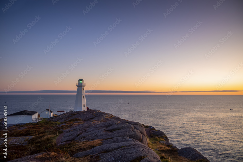 St Johns Lighthouse Newfoundland early morning sunrise