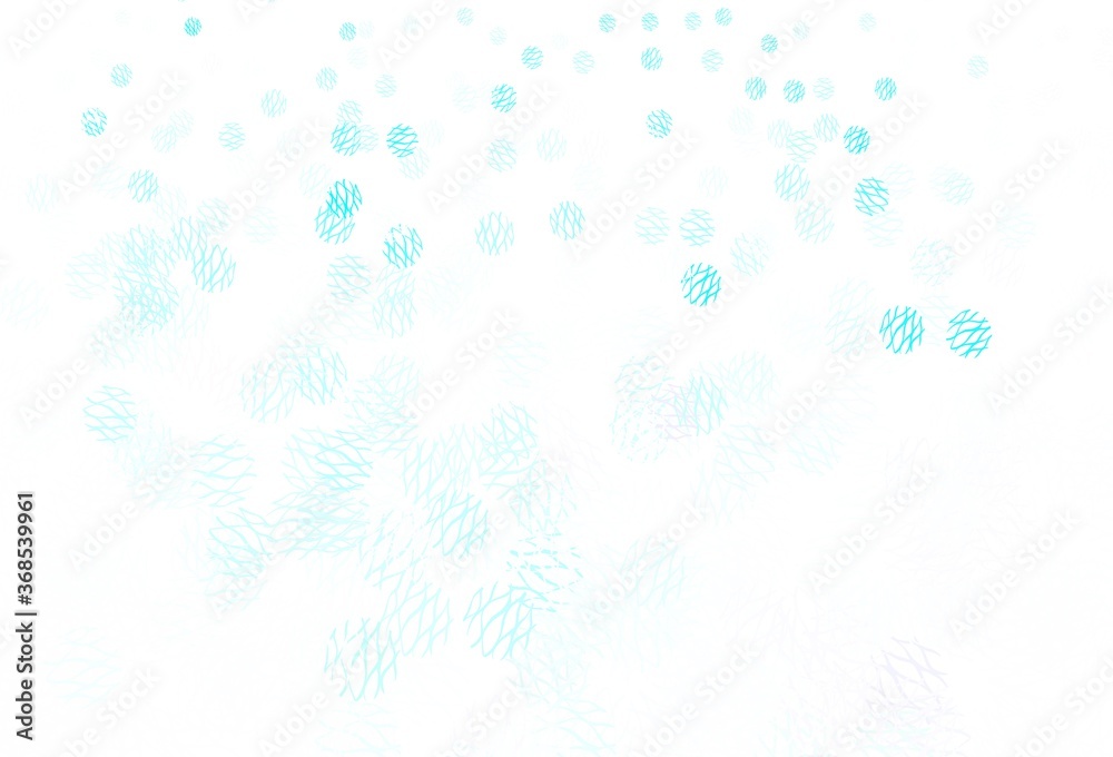 Light Blue, Green vector pattern with spheres, lines.
