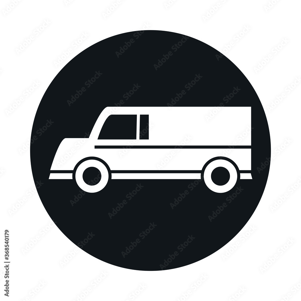 car delivery van model transport vehicle block and flat style icon design car delivery van model transport vehicle block and flat style icon design