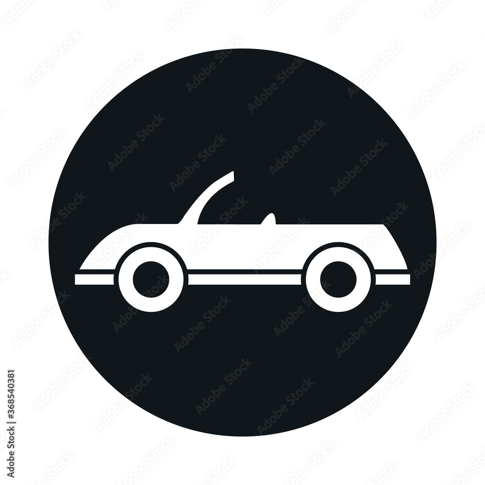 car cabriolet model transport vehicle block and flat style icon design car cabriolet model transport vehicle block and flat style icon design