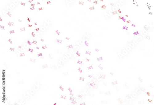 Light Pink vector template with 30  50  90  selling.