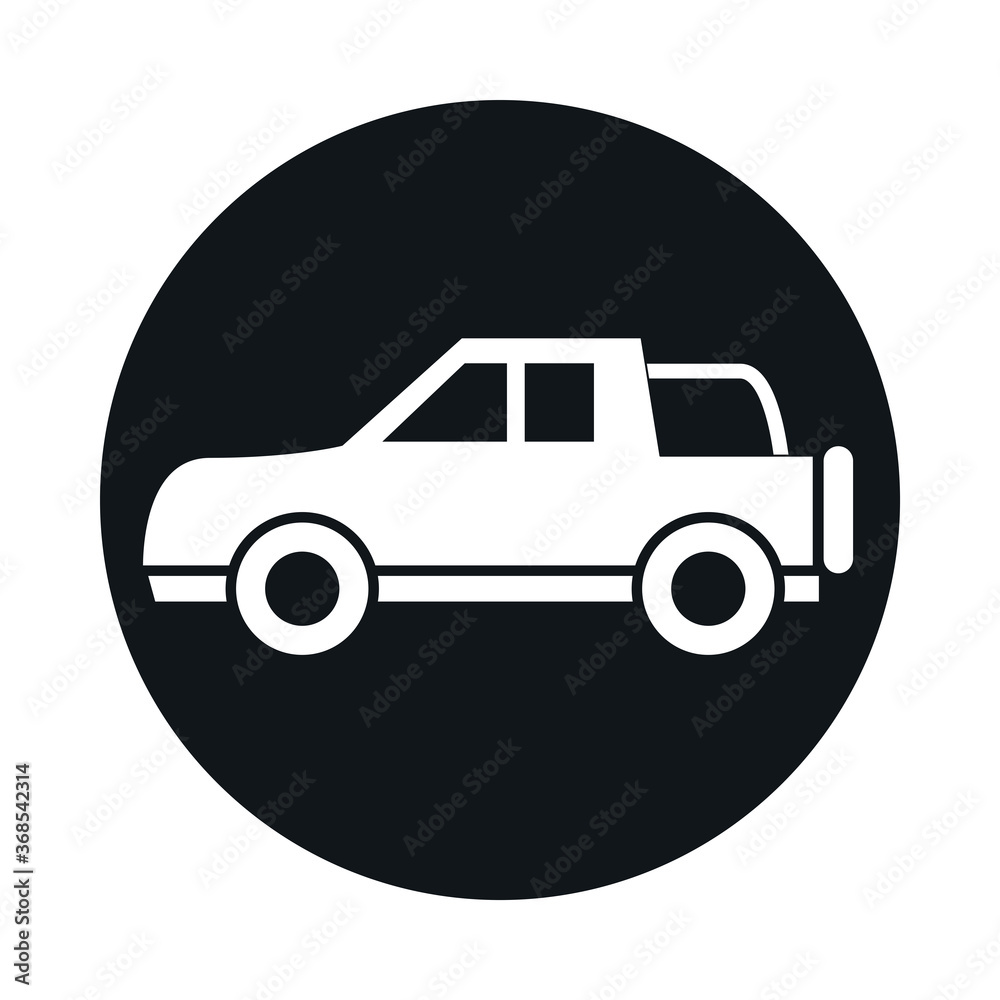 car off road vehicle model transport vehicle block and flat style icon design