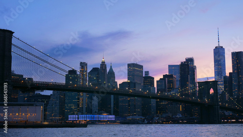 night view of lower manhattan NYC USA