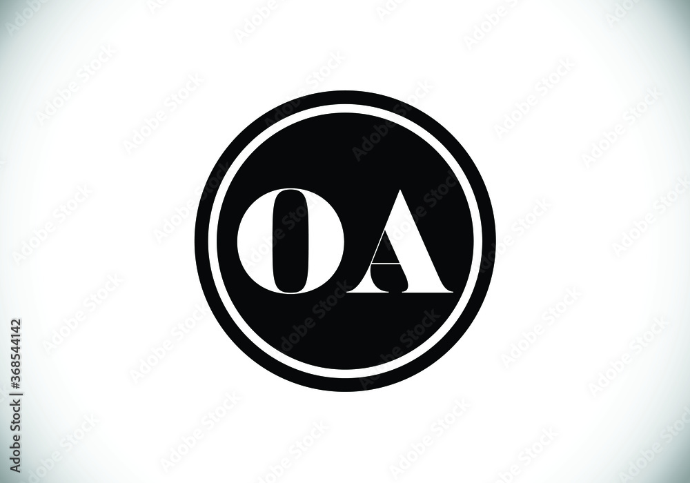 Initial Monogram Letter O A Logo Design Vector Template. O A Letter Logo Design Initial Monogram Letter O A Logo Design Vector Template. O A Letter Logo Design