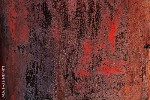 Empty rusty corrosion and oxidized background, panorama, banner. Grunge rusted metal texture. Worn metallic iron wall.