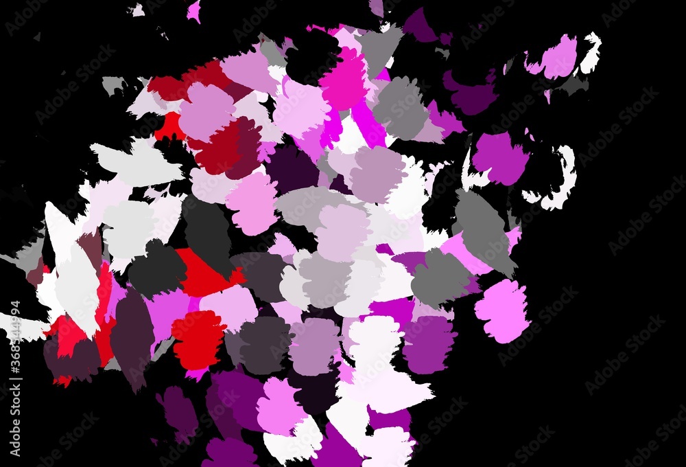 Obraz premium Dark Purple vector backdrop with memphis shapes.