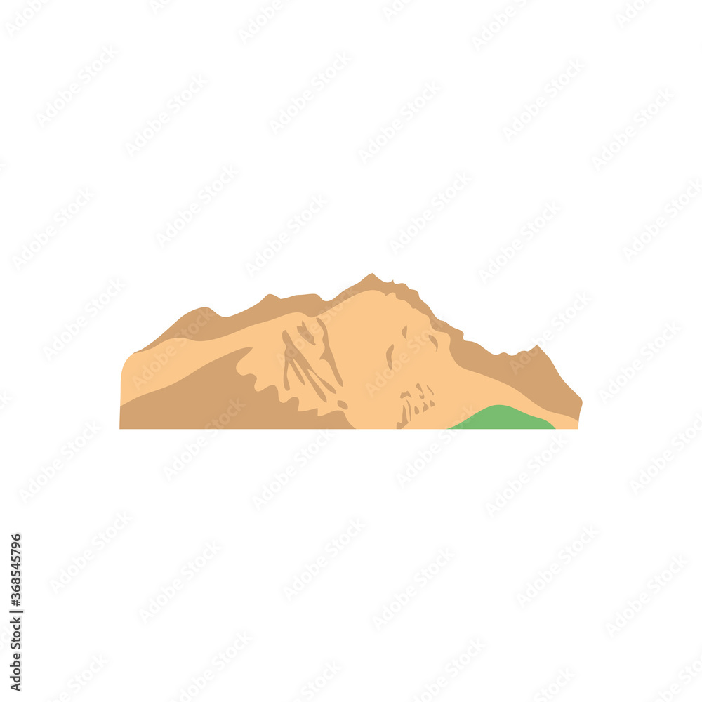 dry mountain icon, flat style