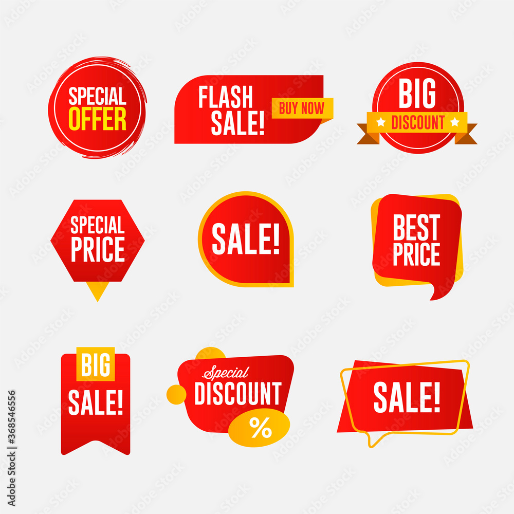 Collection of discount stickers, badge Collection of discount stickers, badge